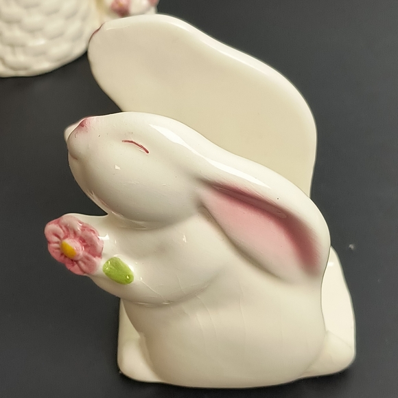 Avon Easter Bunny Set Of 4 Pcs Ceramic Decor - Picture 8 of 17